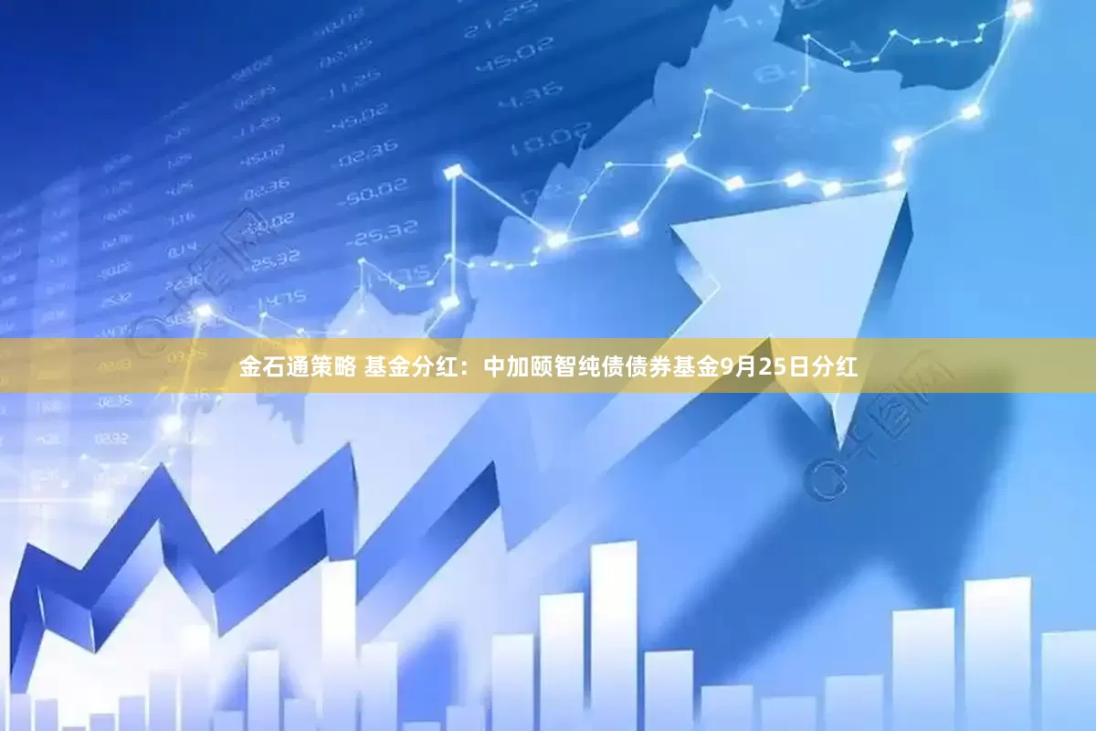 金石通策略 基金分红：中加颐智纯债债券基金9月25日分红